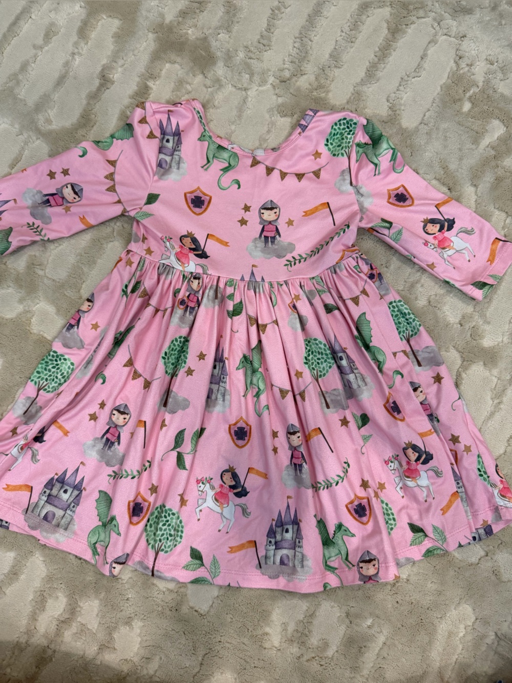 Kids Pink Princess & Dragon Costume Dress